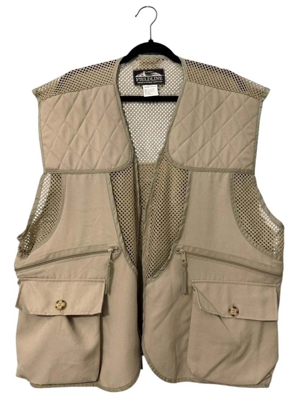 Fieldline Khaki Mesh Hunting Shooting Vest Men’s 2XL Utility Game Vest Pockets
